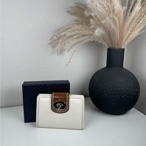 VINTAGE y2k authentic Coach White and Brown Women's Wallet